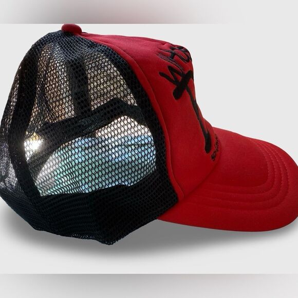 Michael Jackson “Who’s Bad” 2009 Trucker Hat Red Black Mesh Snapback new - Picture 2 of 7